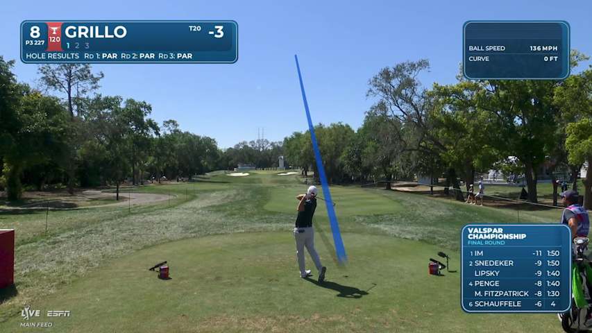 Emiliano Grillo hits 226-yard drive to 4 feet, nearly aces No. 8 at Valspar