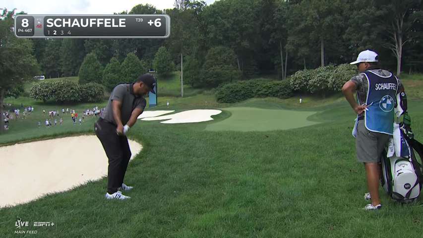 Xander Schauffele birdies from the rough at BMW Championship