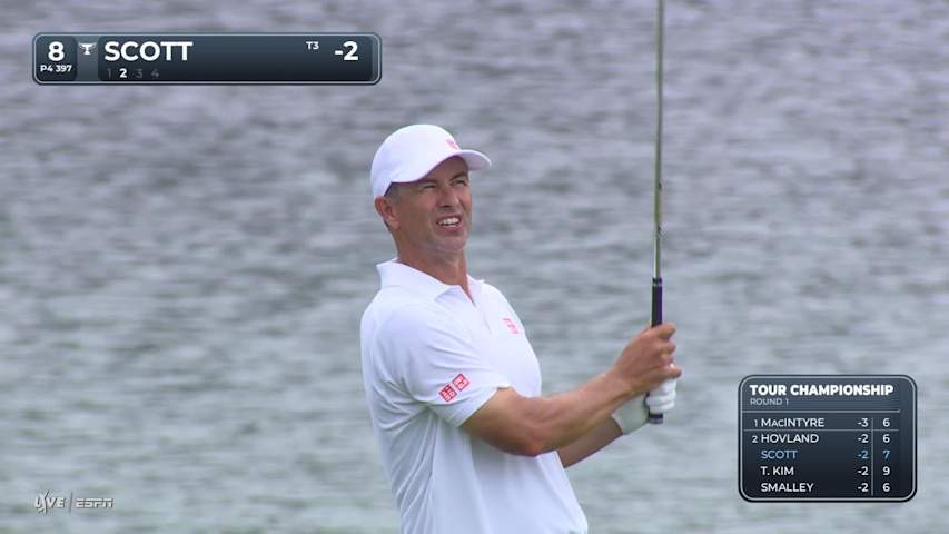 Adam Scott's 127-yard approach sets up birdie on No. 8 at TOUR Championship