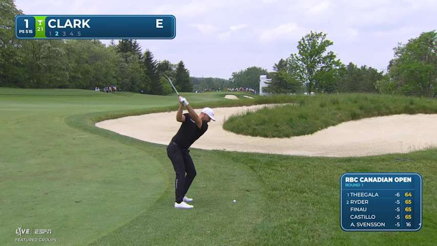 Wyndham Clark drains 5-foot putt for birdie on No. 1 at RBC Canadian