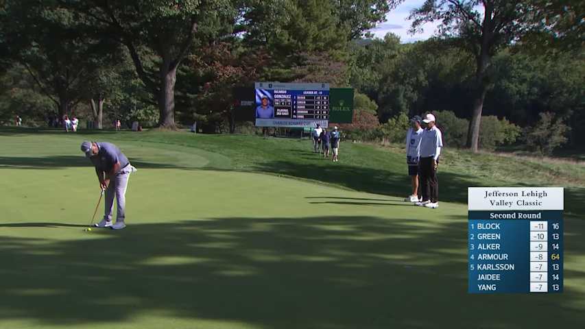 Ricardo Gonzalez makes birdie on No. 15 at Jefferson Lehigh Valley Classic