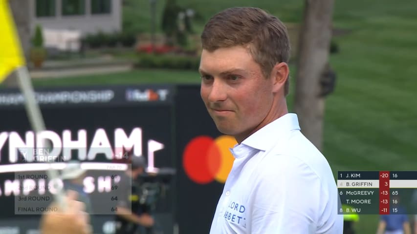 Ben Griffin hit his approach shot to 2 feet on the closing hole at Wyndham