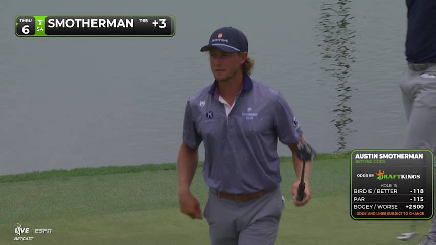 Austin Smotherman sinks 8-foot birdie putt on No. 15 at Cadillac