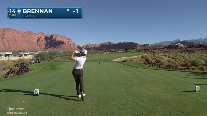 Michael Brennan's 296-yard drive sets up birdie on No. 14 at Bank of Utah