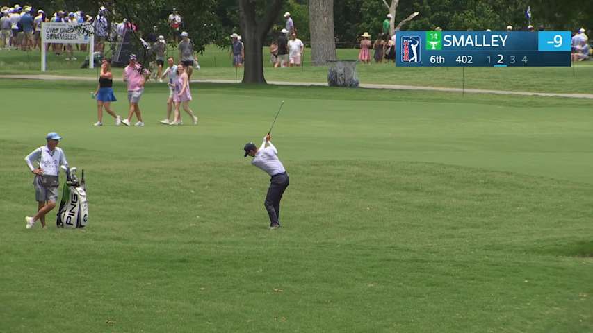 Alex Smalley gets up-and-down from 137 yards for birdie on No. 6 at Charles Schwab
