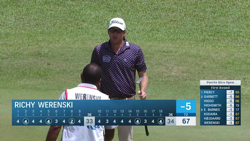 Richy Werenski rolls in lengthy birdie putt at Puerto Rico