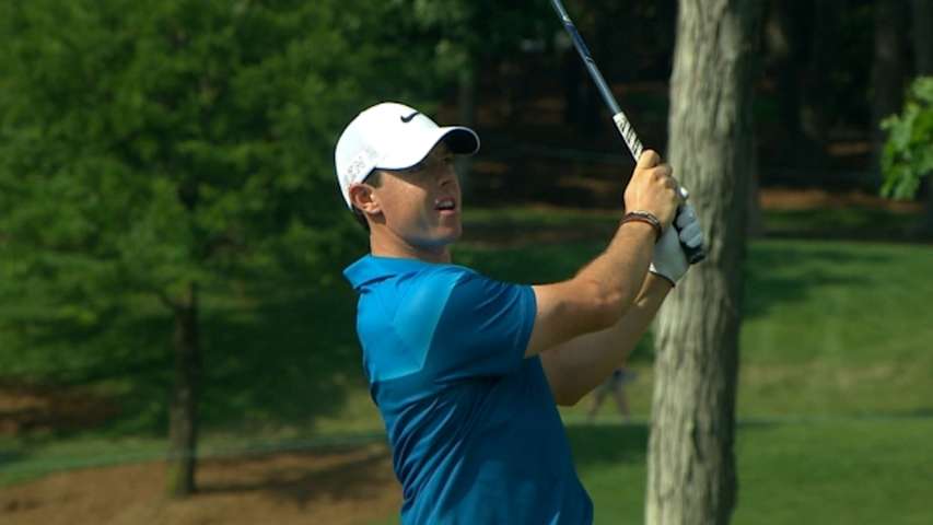 Rory McIlroy’s 364-yard drive at Wells Fargo sets up a birdie