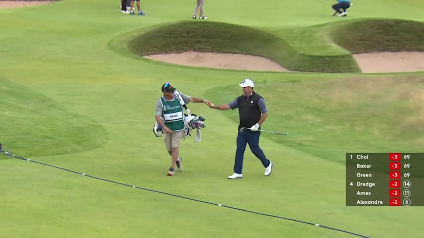 Scott Hend chips in for eagle from rough at The Senior Open