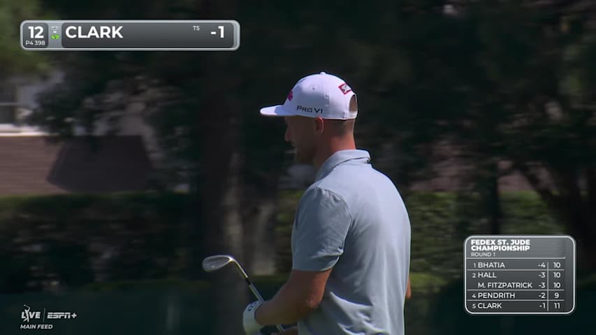 Wyndham Clark makes birdie on No. 12 at FedEx St. Jude