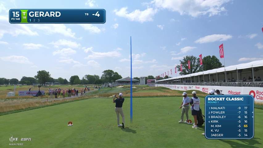 Ryan Gerard hits tee shot to 13 feet, sets up birdie on No. 15 at Rocket Classic