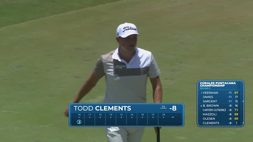 Todd Clements sinks 3-foot birdie putt on No. 10 at Corales Puntacana