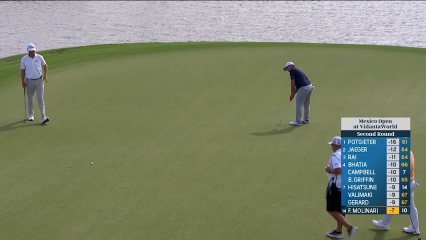 Francesco Molinari drains 21-footer for birdie at Mexico Open