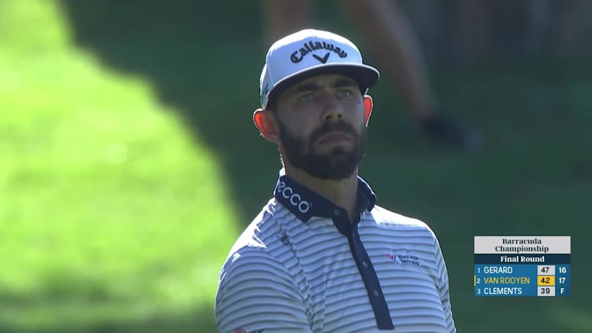 Erik van Rooyen makes birdie putt on No. 18 at Barracuda