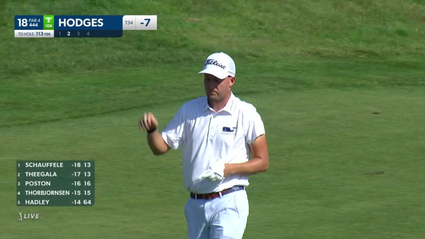 Lee Hodges' 114-yard wedge to 2 feet at Travelers