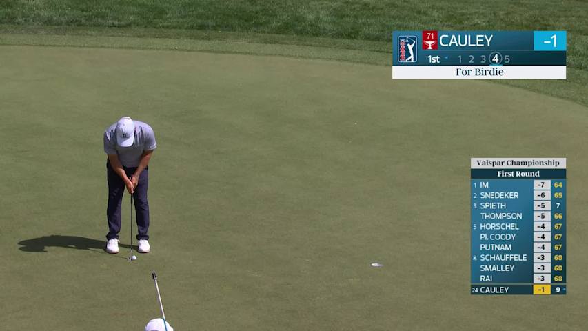 Bud Cauley makes 8-foot birdie putt on No. 1 at Valspar