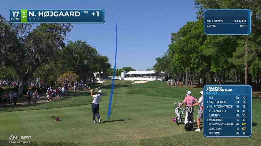 Nicolai Højgaard hits 196-yard tee shot to 2 feet at Valspar