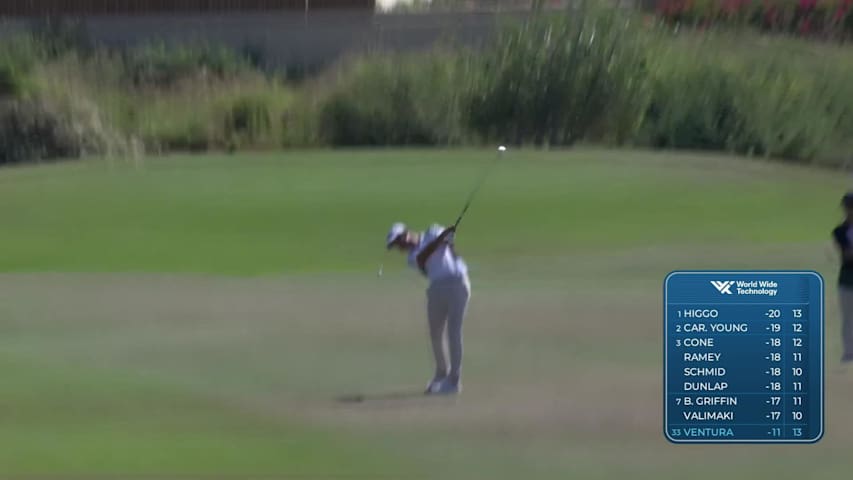 Kristoffer Ventura recovers for birdie on No. 14 at World Wide Technology