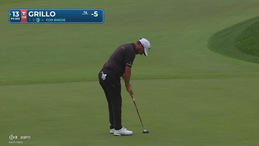 Emiliano Grillo drains 5-foot birdie putt on No. 13 at RBC Canadian