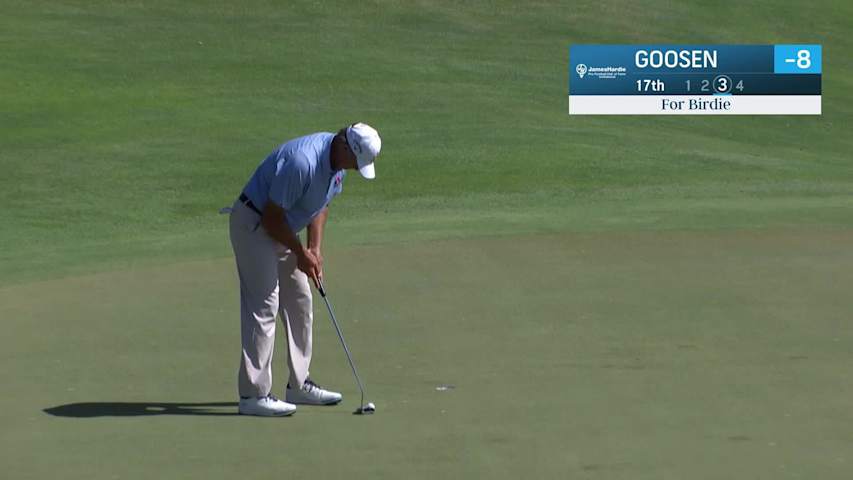 Retief Goosen makes birdie on No. 17 at James Hardie
