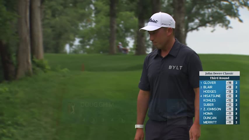Doug Ghim sinks 22-foot birdie putt on No. 5 at John Deere