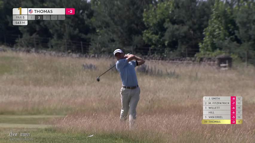Justin Thomas drains 18-foot birdie putt on No. 1 at Genesis Scottish Open