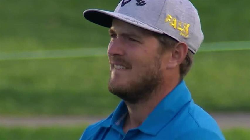 Sebastian Cappelen uses nice approach to set up birdie at Farmers