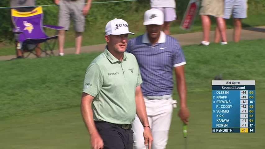 Taylor Pendrith makes birdie on No. 15 at 3M Open