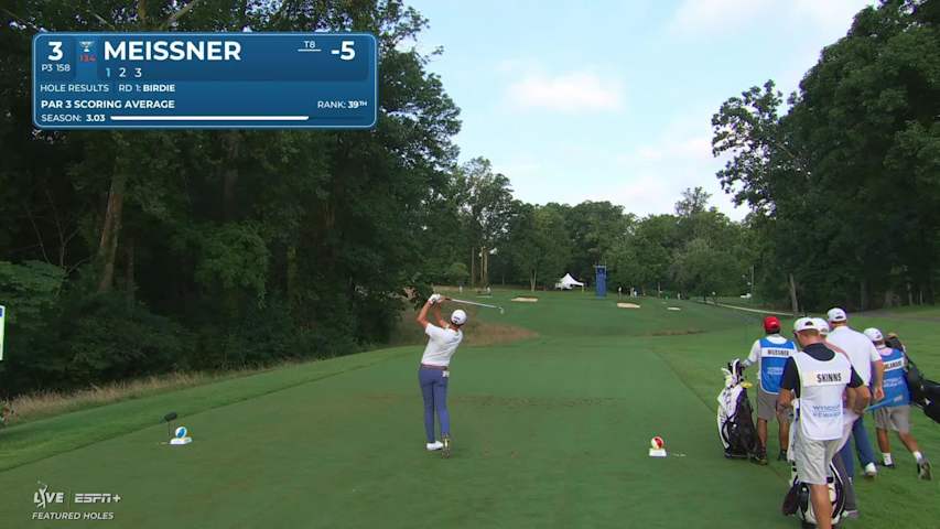 Mac Meissner sinks a 20-foot birdie putt on No. 3 at Wyndham
