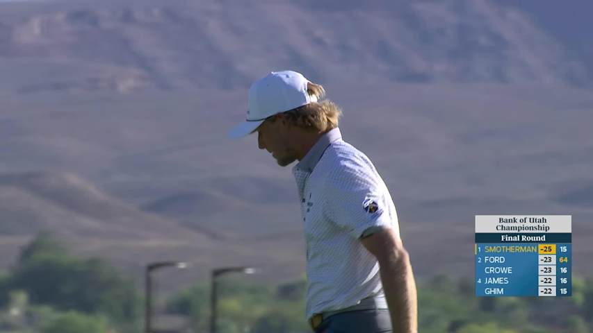 Austin Smotherman's 169-yard approach sets up birdie on No. 16 at Bank of Utah