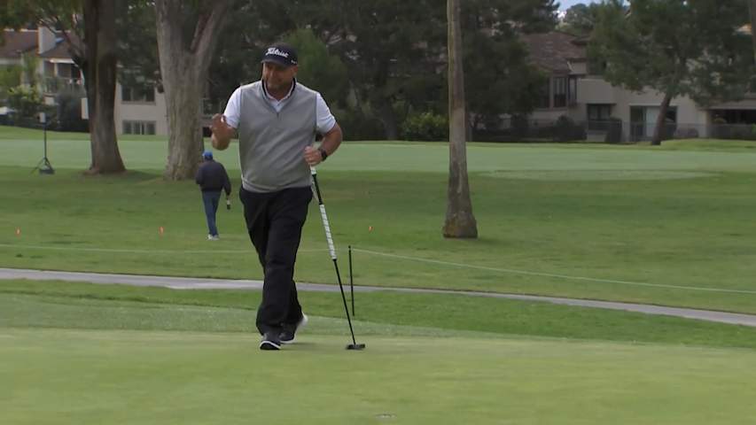 David Bransdon rolls in nice birdie putt at Hoag Classic
