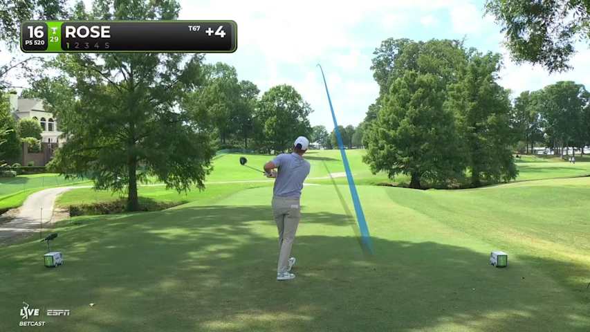 Justin Rose sinks 18-foot putt for eagle on No. 16 at FedEx St. Jude