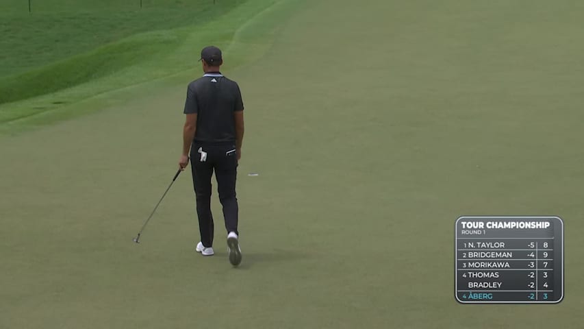 Ludvig Åberg makes birdie on No. 4 at TOUR Championship