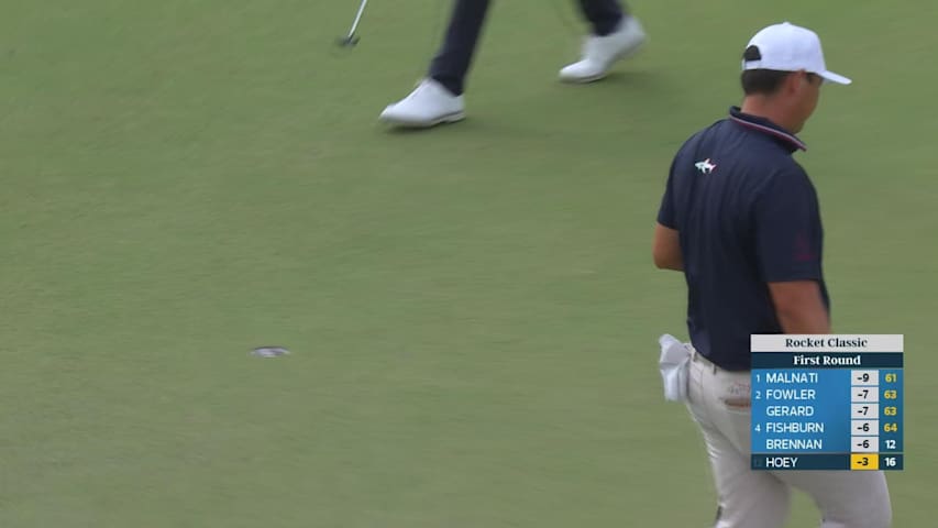 Rico Hoey sinks 17-foot birdie putt on No. 16 at Rocket Classic
