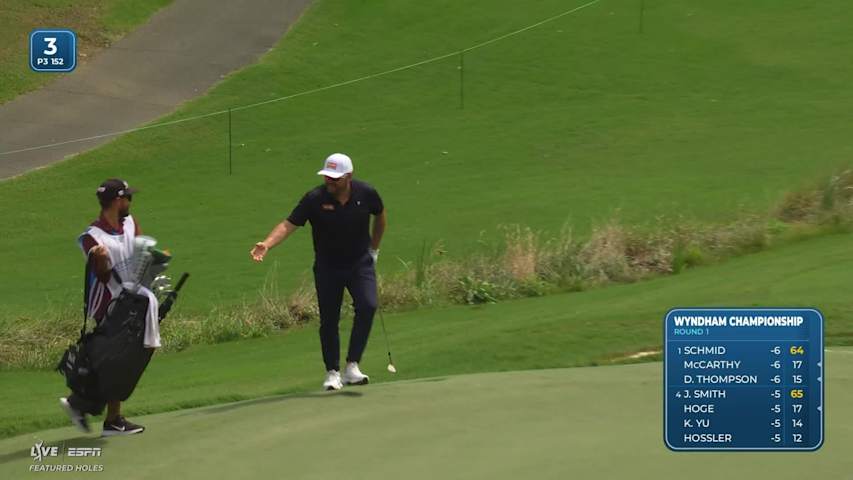 Marcelo Rozo holes 41-foot shot from rough for birdie on No. 3 at Wyndham