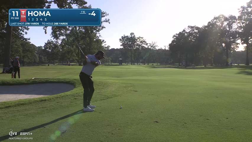 Max Homa lags long putt towards the cup, sinks 1-foot birdie putt at Sanderson Farms