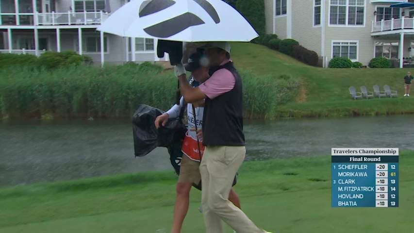 Scottie Scheffler reaches par-5 No. 13 in two, makes birdie at Travelers