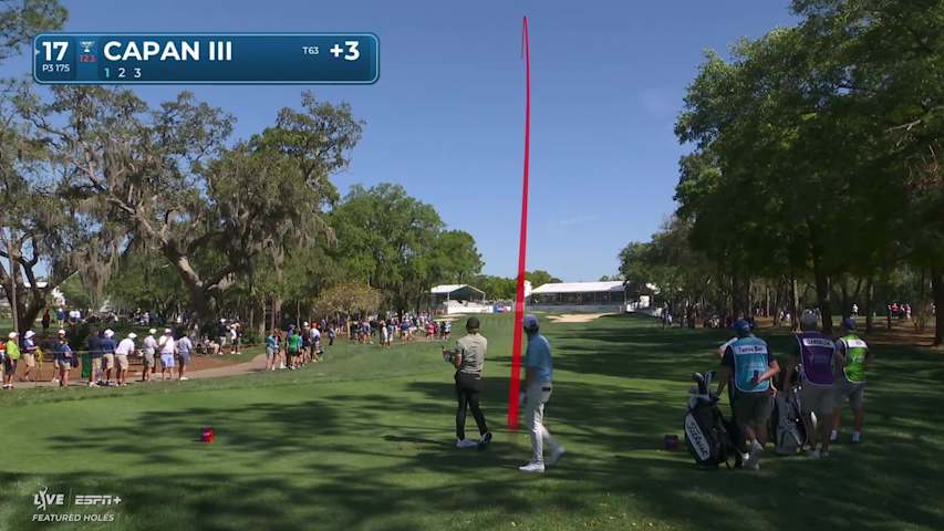 Frankie Capan III hits tee shot hole-high and birdies at Valspar