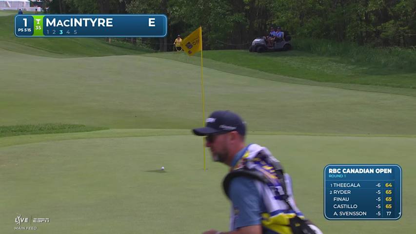 Robert MacIntyre's 38-yard bunker shot sets up birdie on No. 1 at RBC Canadian