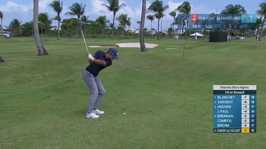 Adrien Dumont de Chassart makes birdie on No. 14 at Puerto Rico
