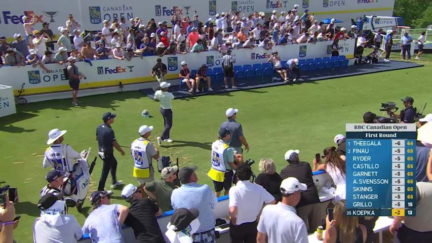 Brooks Koepka sinks 19-foot putt for birdie on No. 14 at RBC Canadian