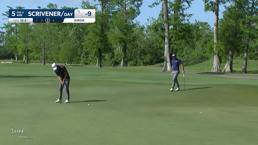Jason Day/Jason Scrivener make birdie on No. 5 at Zurich Classic