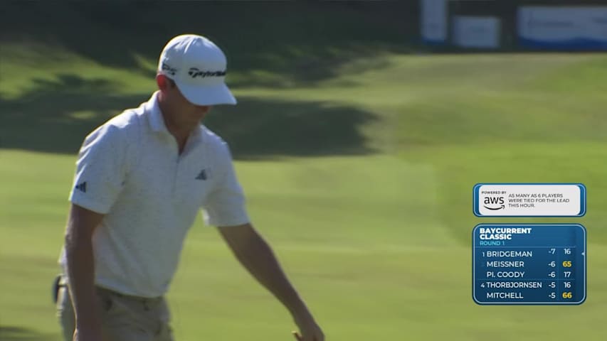 Jacob Bridgeman sinks 11-foot birdie putt on No. 7 at Baycurrent