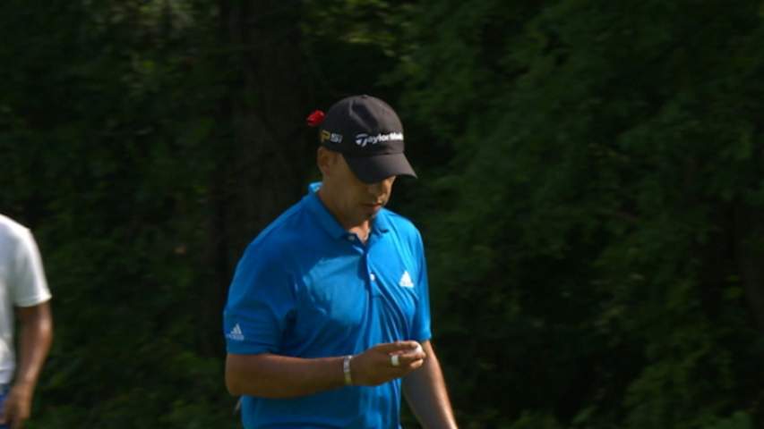 Miguel Angel Carballo holes out from rough at John Deere