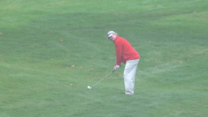 Brad Fritsch nearly holes approach on No. 9 at Hotel Fitness