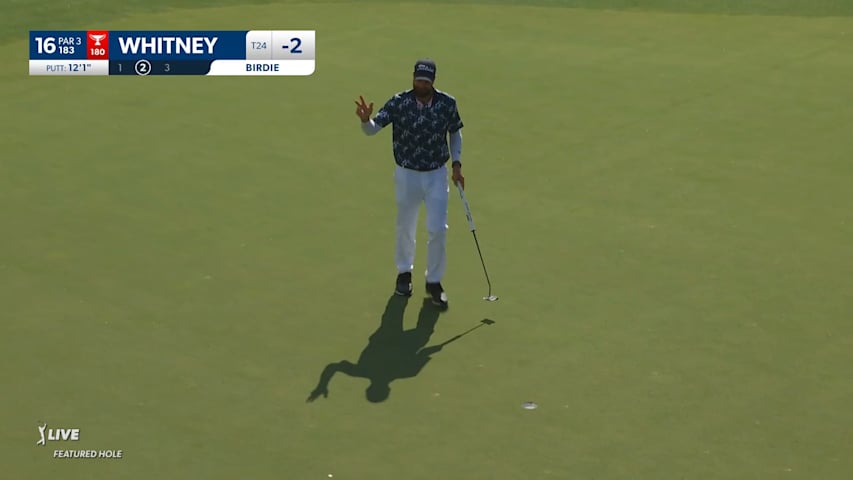 Tom Whitney rolls in 12-foot putt for birdie at Wyndham