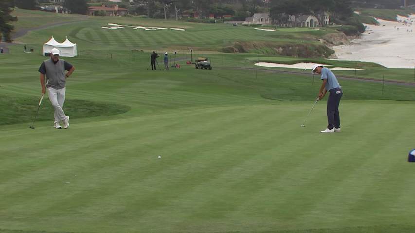 Rod Pampling makes birdie putt on No. 13 at PURE Insurance Championship