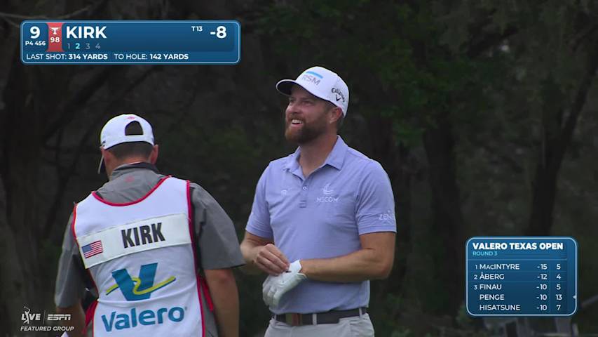 Chris Kirk holes 142-yard shot from rough for eagle on No. 9 at Valero