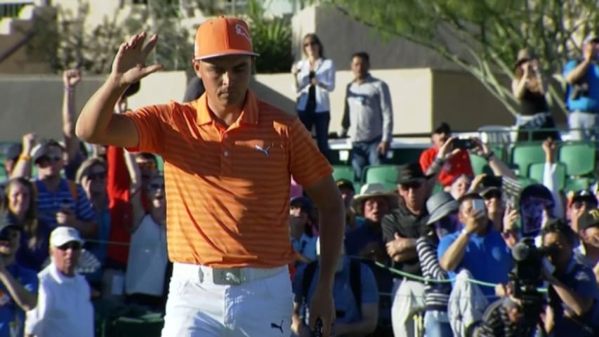 Rickie Fowler holes 14-footer in playoff at Waste Management
