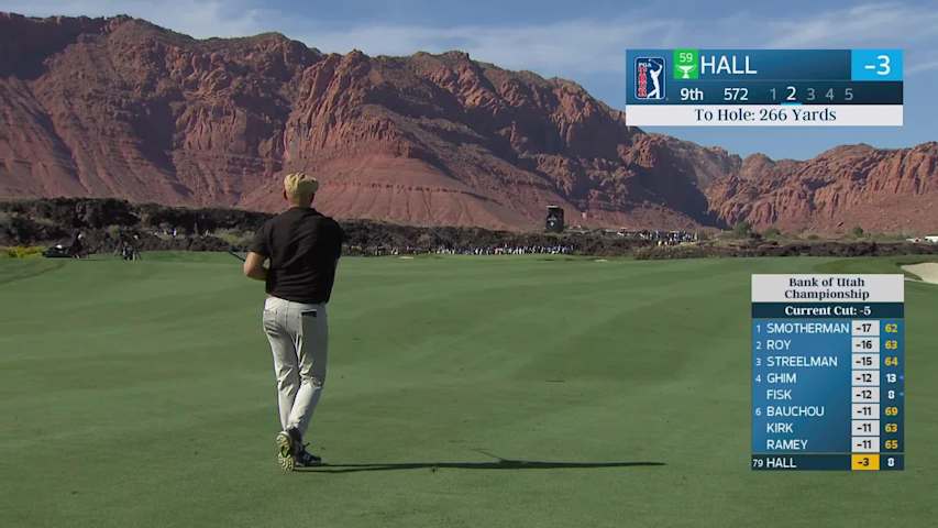Harry Hall reaches par-5 No. 9 in two, makes birdie at Bank of Utah