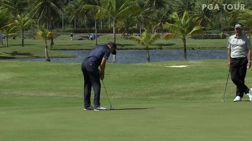 Tim Wilkinson taps in for birdie at Puerto Rico